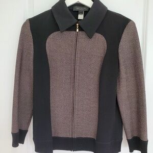 St. John Black and Brown Patterned Jacket